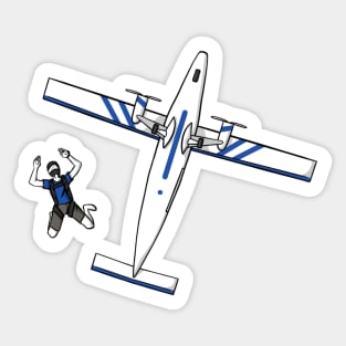 Skydiver And Plane Sticker